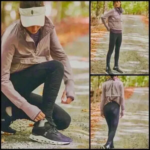 FREE PEOPLE MOVEMENT Wonderland Warmth Run Ruched/Zipper At Leg Leggings S